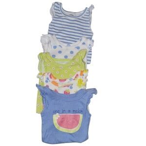 Gerber Blue, White, Green Bodysuits